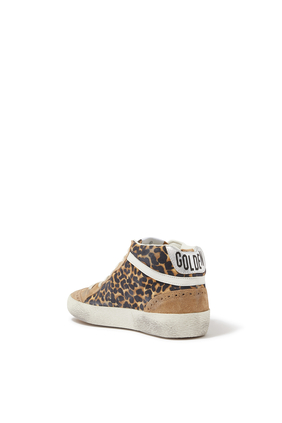 Mid-Star Sneakers in Leopard Print Pony Skin